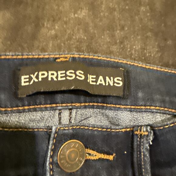 Express Jeans Women's Skinny Mid Rise Stretch Denim Blue Dark Wash Size 2S - Picture 11 of 16